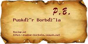 Puskár Borbála névjegykártya