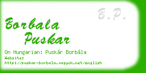borbala puskar business card