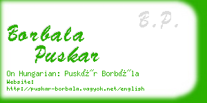 borbala puskar business card